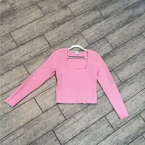Abercrombie & Fitch Pink Long Sleeve Ribbed Top